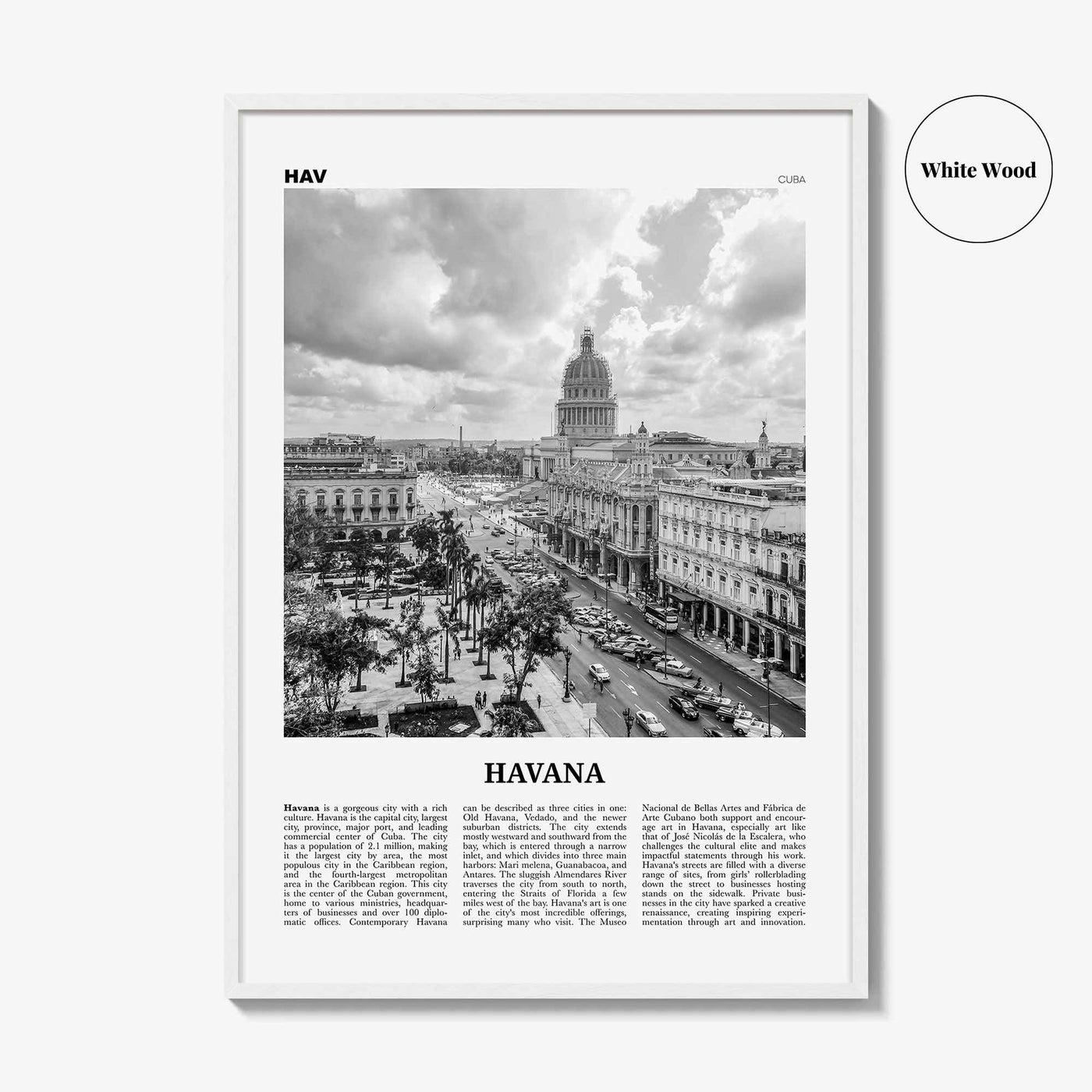 Havana Print Black and White No 1, Havana Wall Art, Havana Poster, Havana Photo, Havana Wall Decor, Cuba, La Habana, Cuban, Caribbean