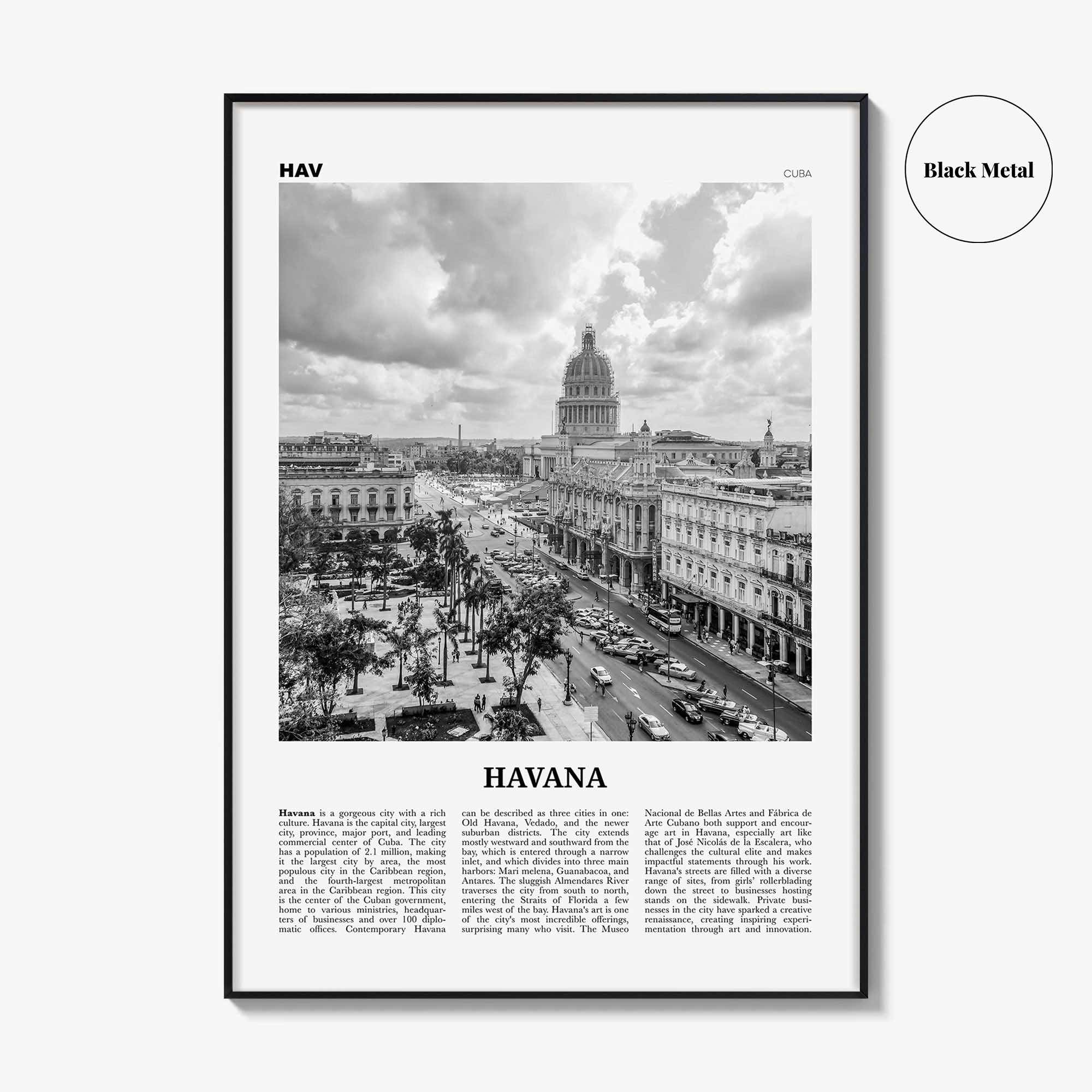 Havana Print Black and White No 1, Havana Wall Art, Havana Poster, Havana Photo, Havana Wall Decor, Cuba, La Habana, Cuban, Caribbean