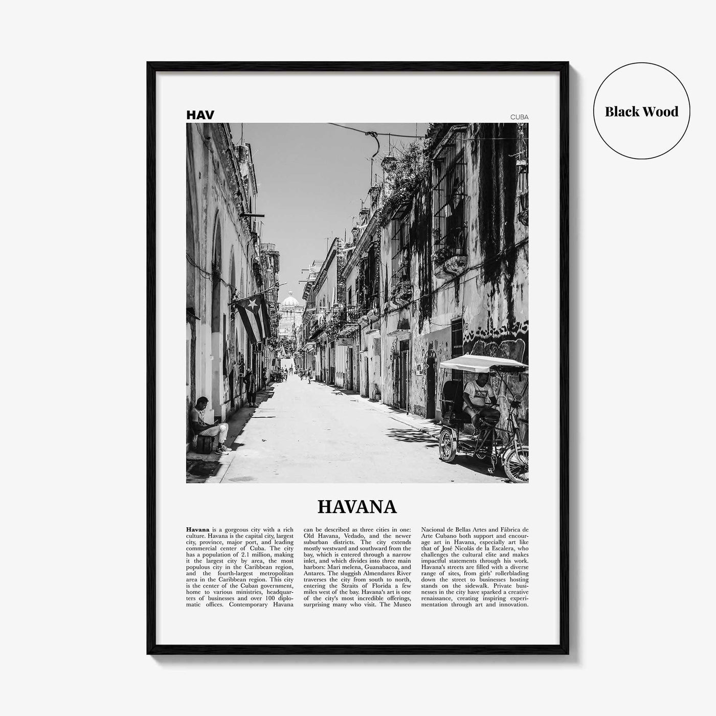 Havana Print Black and White No 2, Havana Wall Art, Havana Poster, Havana Photo, Havana Wall Decor, Cuba, La Habana, Cuban, Caribbean