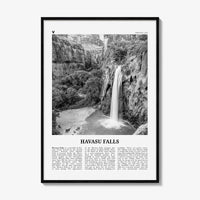 Havasu Falls Print Black and White, Havasu Falls Wall Art, Havasu Falls Poster, Havasu Falls Photo, Havasu Falls Map, Arizona