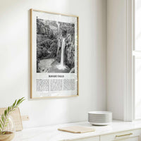 Havasu Falls Print Black and White, Havasu Falls Wall Art, Havasu Falls Poster, Havasu Falls Photo, Havasu Falls Map, Arizona