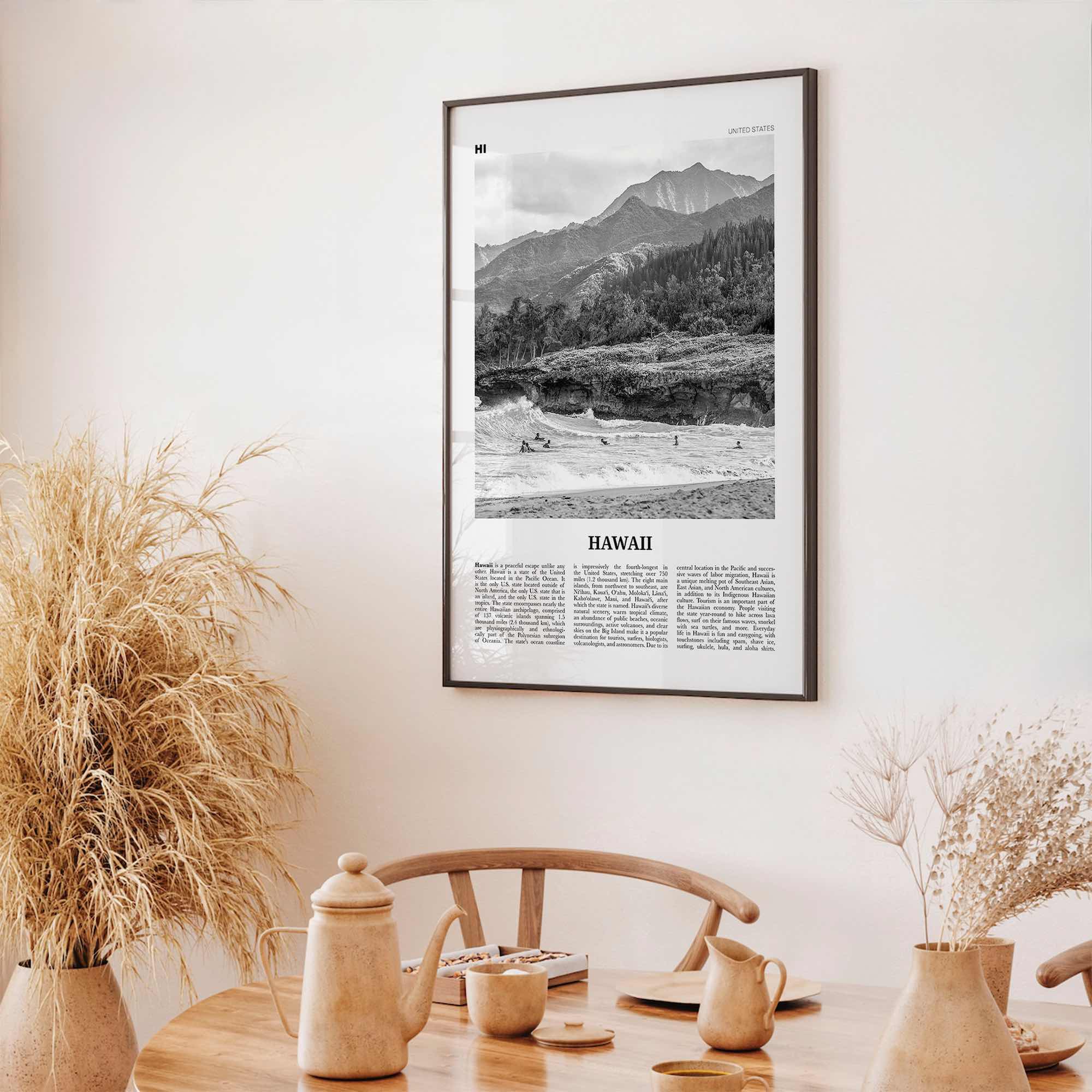 Hawaii Print Black and White No 1, Hawaii Wall Art, Hawaii Poster, Hawaii Photo, Hawaii Wall Decor, Hawaiian Islands Poster Print