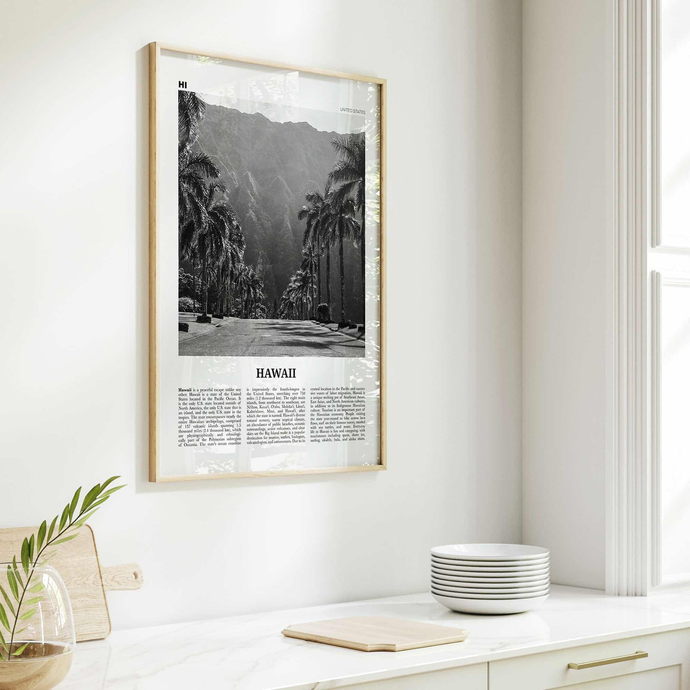 Hawaii Print Black and White No 2, Hawaii Wall Art, Hawaii Poster, Hawaii Photo, Hawaii Wall Decor, Hawaiian Islands Poster Print