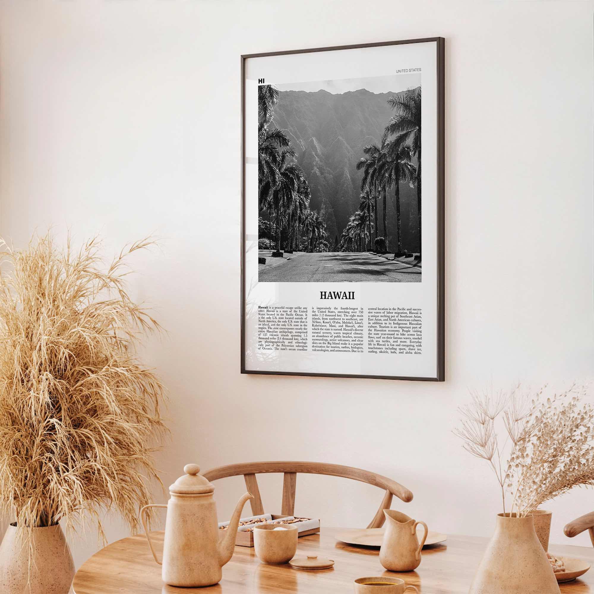 Hawaii Print Black and White No 2, Hawaii Wall Art, Hawaii Poster, Hawaii Photo, Hawaii Wall Decor, Hawaiian Islands Poster Print