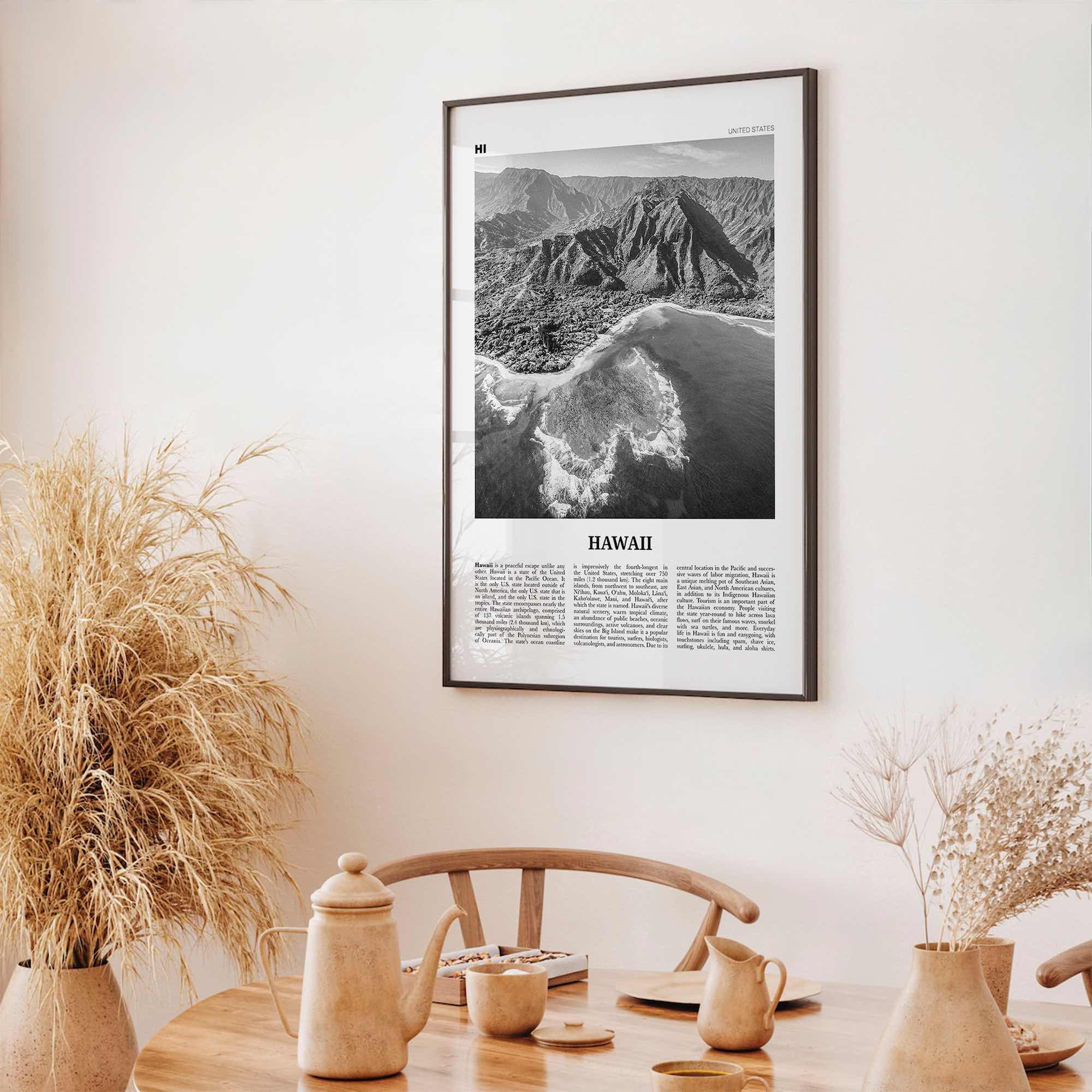 Hawaii Print Black and White No 3, Hawaii Wall Art, Hawaii Poster, Hawaii Photo, Hawaii Wall Decor, Hawaiian Islands Poster Print