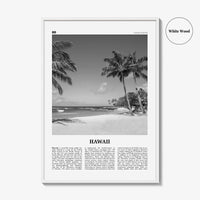 Hawaii Print Black and White No 4, Hawaii Wall Art, Hawaii Poster, Hawaii Photo, Hawaii Wall Décor, Hawaii Map, United States