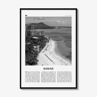 Hawaii Print Black and White No 5, Hawaii Wall Art, Hawaii Poster, Hawaii Photo, Hawaii Wall Décor, Hawaii Map, United States
