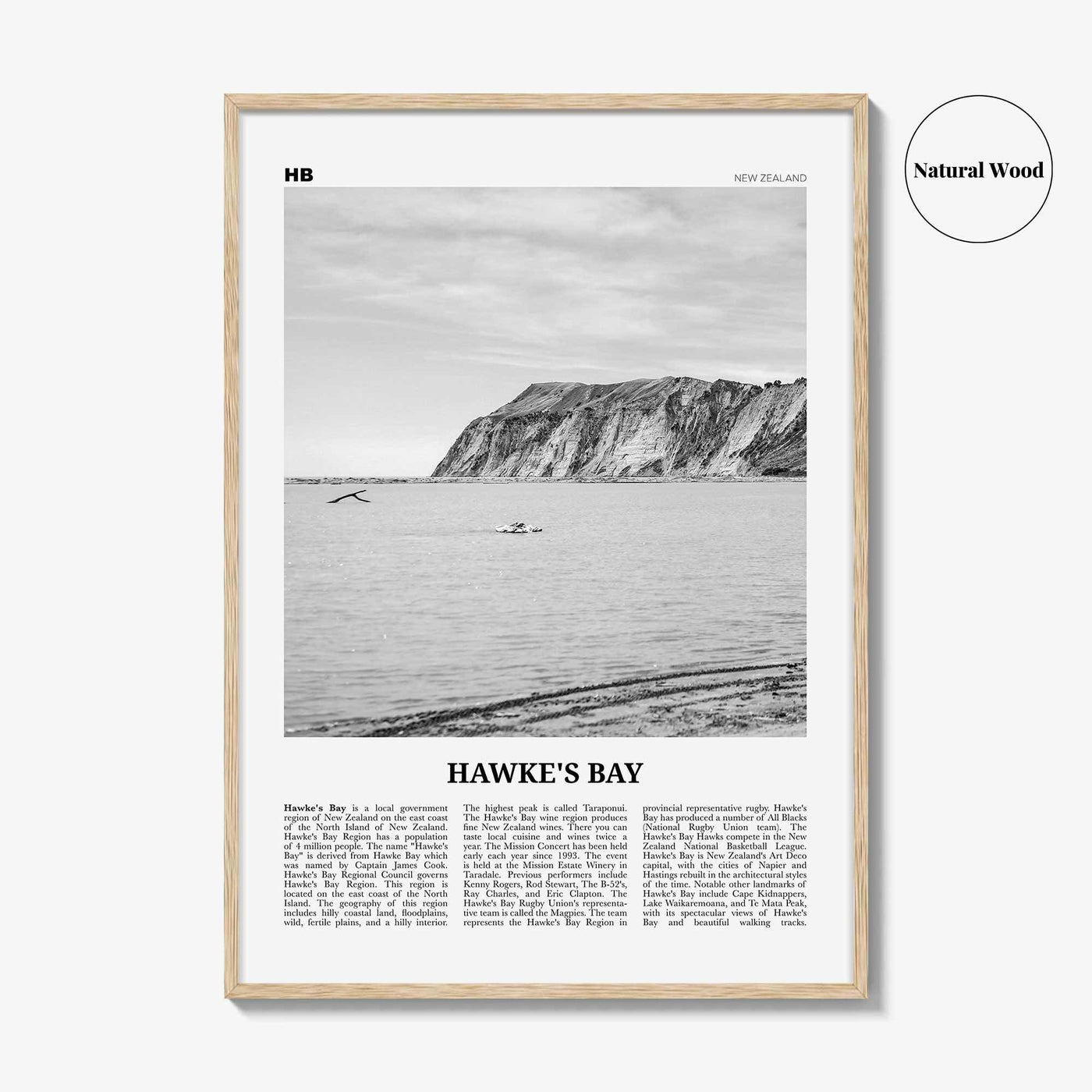 Hawkes Bay Print Black and White, Hawkes Bay Wall Art, Hawkes Bay Poster, Hawkes Bay Photo, Hawkes Bay Map, Hawkes Bay Decor, New Zealand