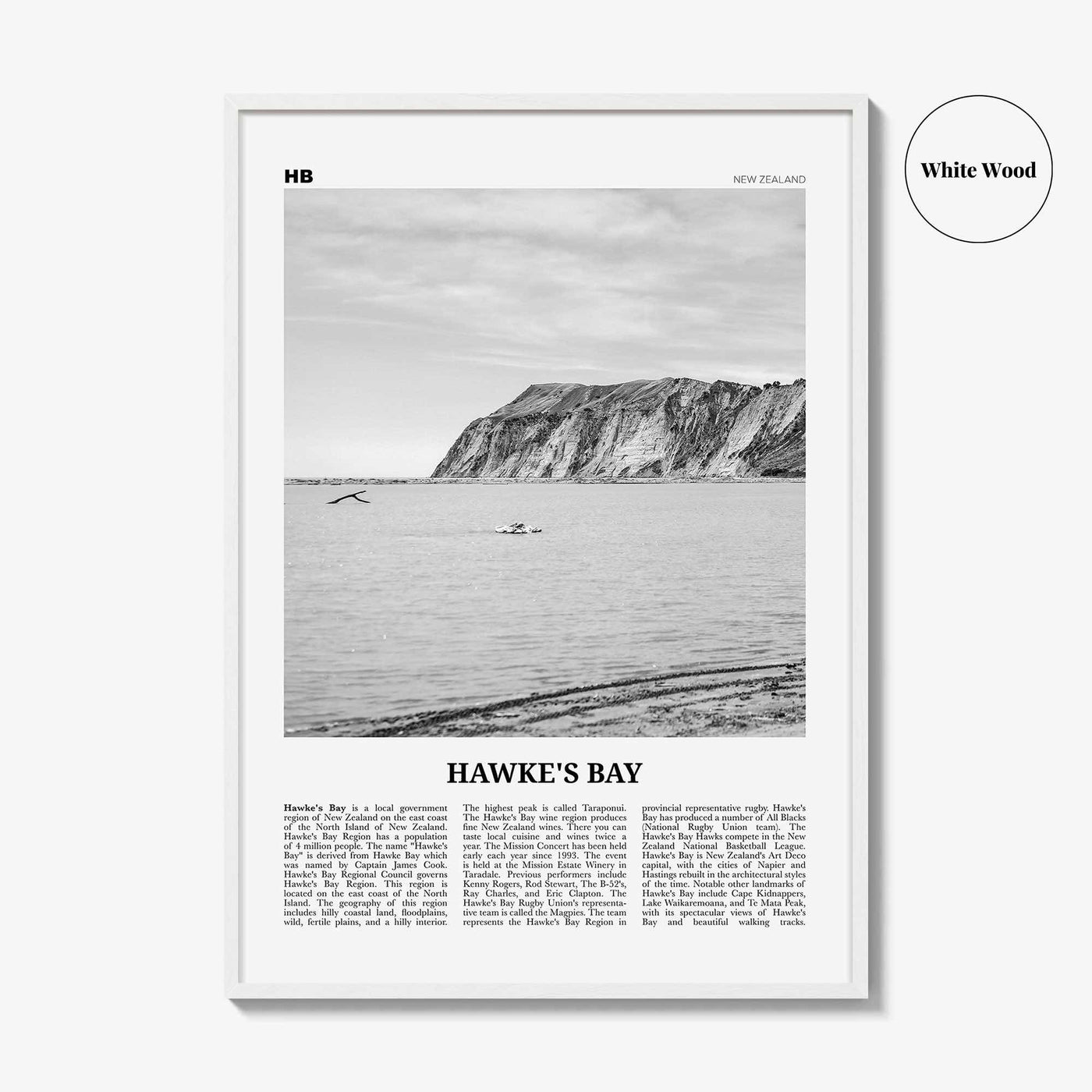 Hawkes Bay Print Black and White, Hawkes Bay Wall Art, Hawkes Bay Poster, Hawkes Bay Photo, Hawkes Bay Map, Hawkes Bay Decor, New Zealand