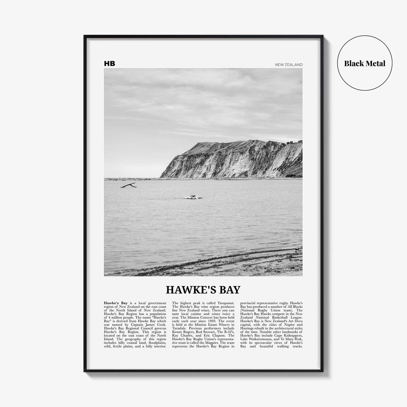 Hawkes Bay Print Black and White, Hawkes Bay Wall Art, Hawkes Bay Poster, Hawkes Bay Photo, Hawkes Bay Map, Hawkes Bay Decor, New Zealand