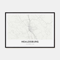 Healdsburg Map Landscape Poster