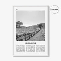Healdsburg Print Black and White, Healdsburg Wall Art, Healdsburg Poster, Healdsburg Photo, Healdsburg Map, Healdsburg Decor, California