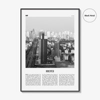 Hefei Print Black and White, Hefei Wall Art, Hefei Poster, Hefei Photo, Hefei Wall Décor, Hefei Map, China
