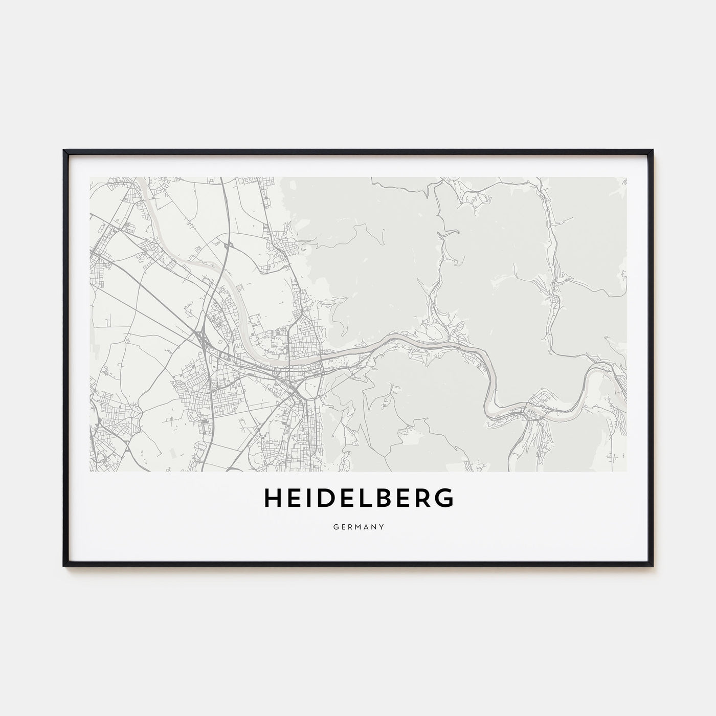 Heidelberg Map Landscape Poster