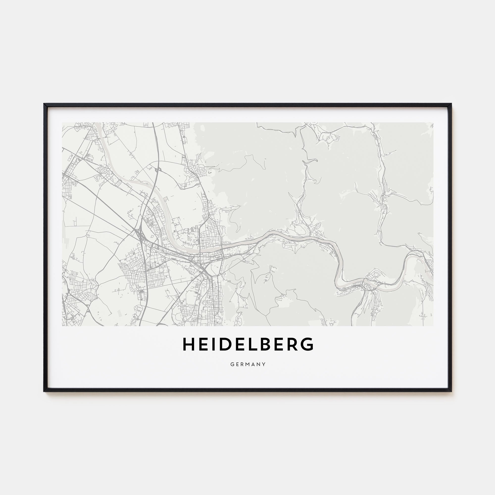 Heidelberg Map Landscape Poster