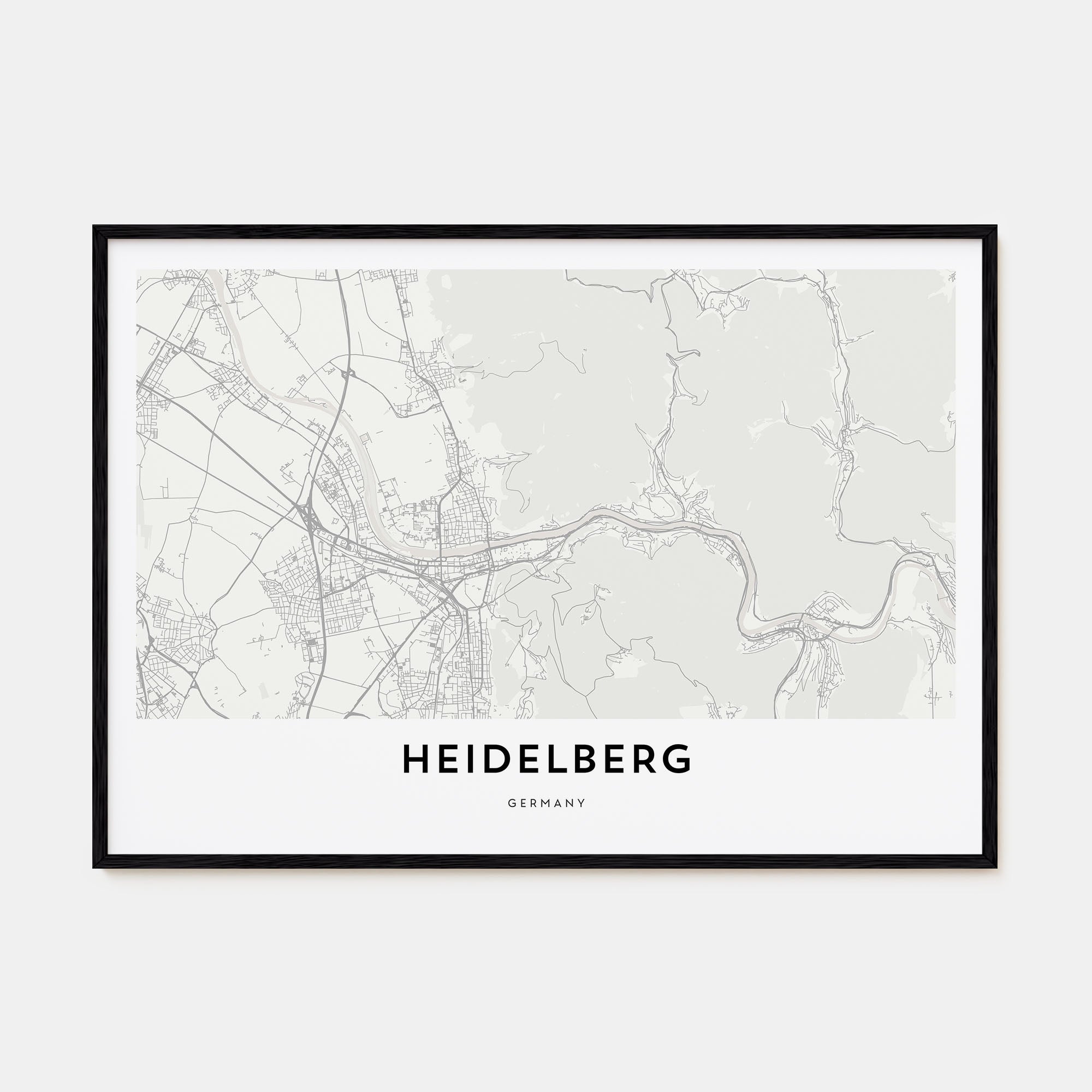 Heidelberg Map Landscape Poster