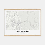 Heidelberg Map Landscape Poster