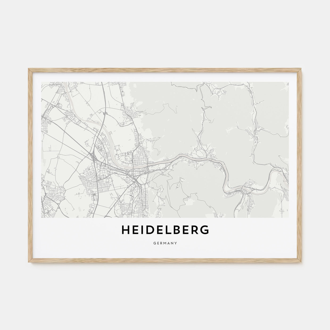 Heidelberg Map Landscape Poster