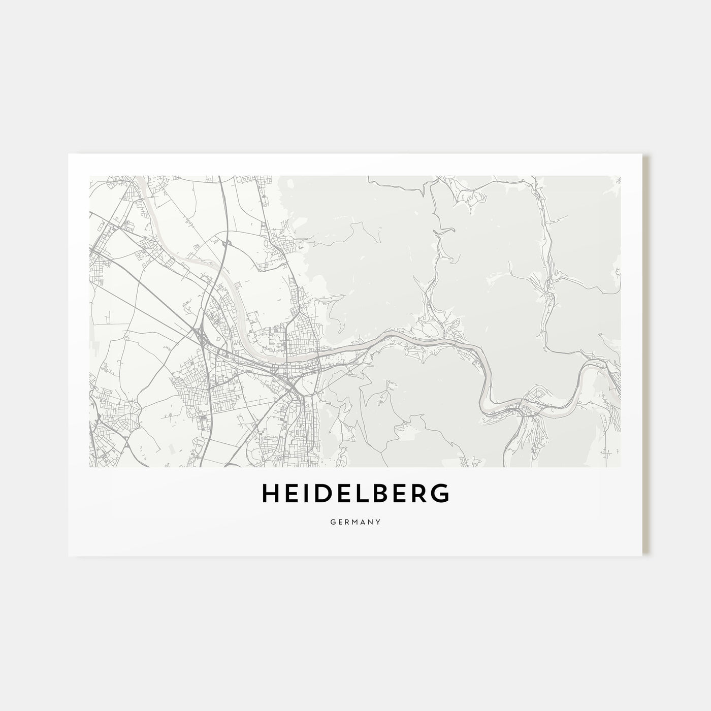 Heidelberg Map Landscape Poster