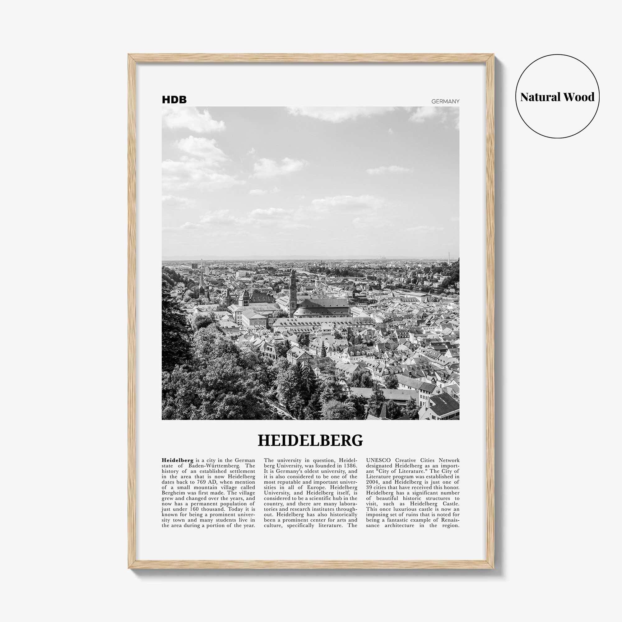 Heidelberg Print Black and White, Heidelberg Wall Art, Heidelberg Poster, Heidelberg Photo, Heidelberg Wall Décor, Germany, Deutschland