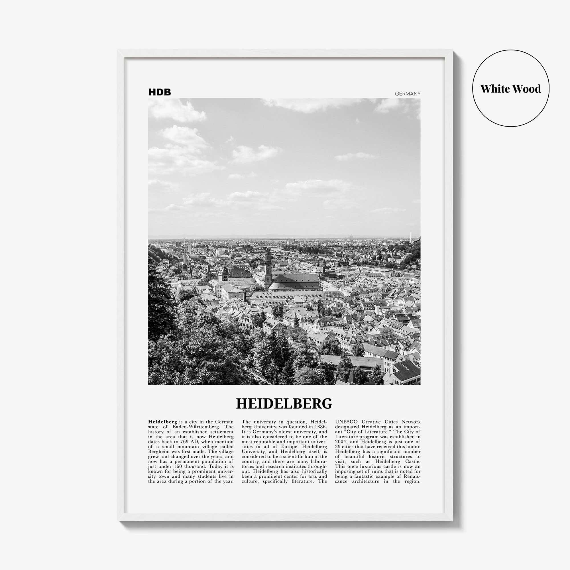 Heidelberg Print Black and White, Heidelberg Wall Art, Heidelberg Poster, Heidelberg Photo, Heidelberg Wall Décor, Germany, Deutschland