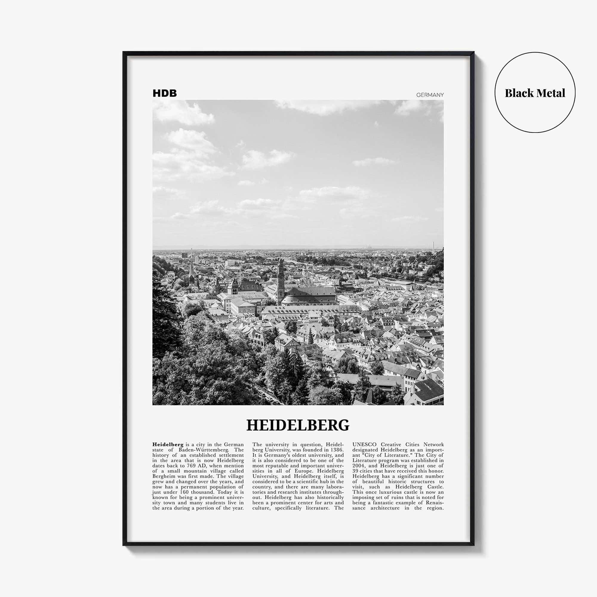 Heidelberg Print Black and White, Heidelberg Wall Art, Heidelberg Poster, Heidelberg Photo, Heidelberg Wall Décor, Germany, Deutschland