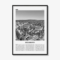Heilbronn Print Black and White, Heilbronn Wall Art, Heilbronn Poster, Heilbronn Photo, Heilbronn Wall Décor, Heilbronn Map, Germany