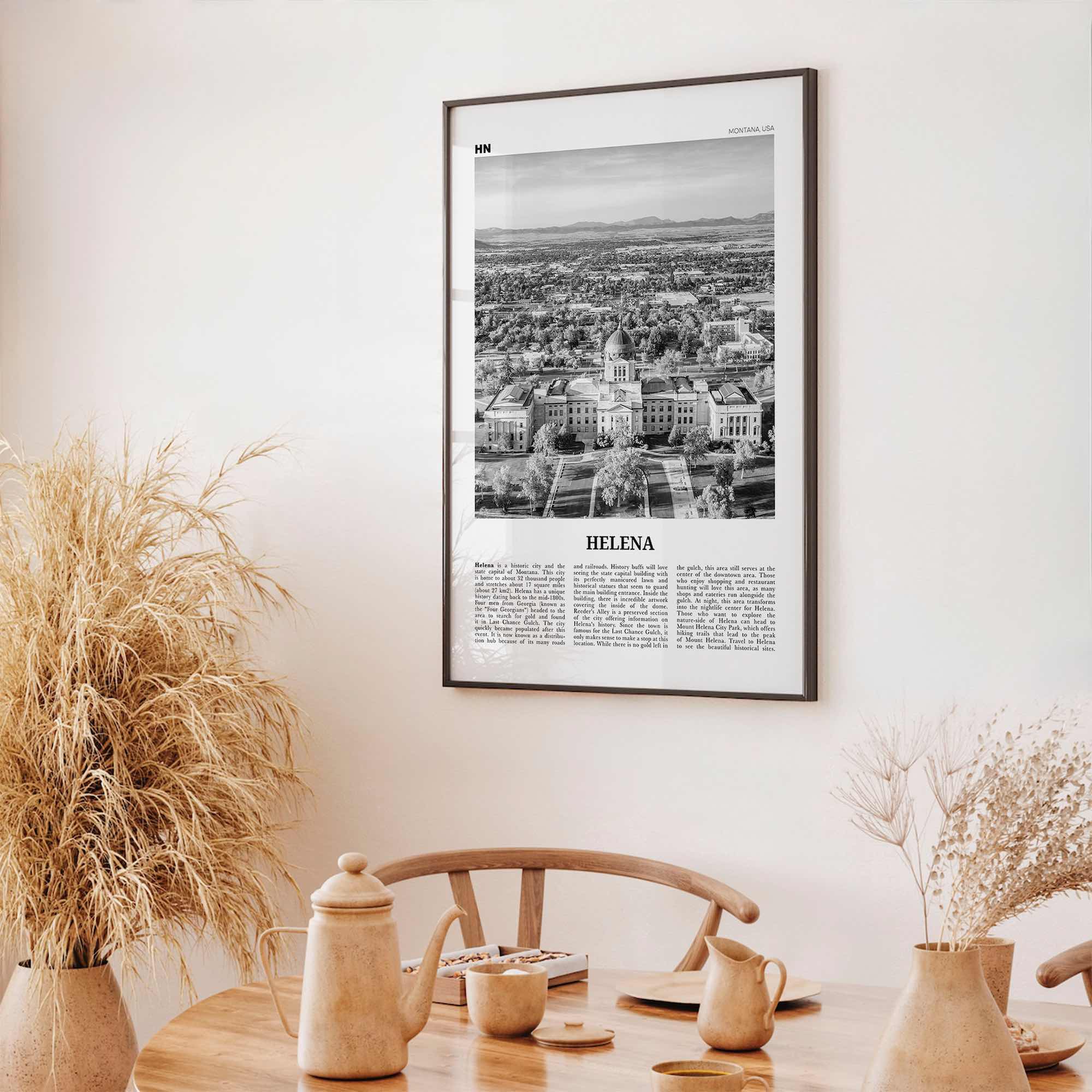 Helena Print Black and White No 2, Helena Wall Art, Helena Poster, Helena Photo, Helena Wall Décor, Helena Map, United States