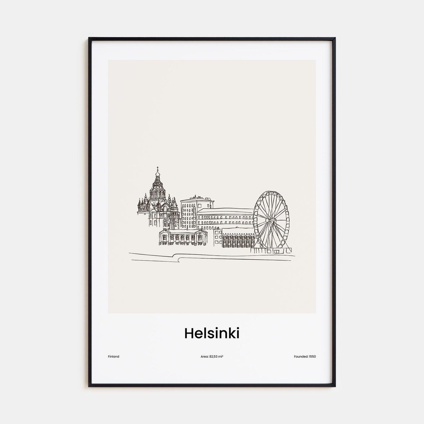 Helsinki Drawn Poster