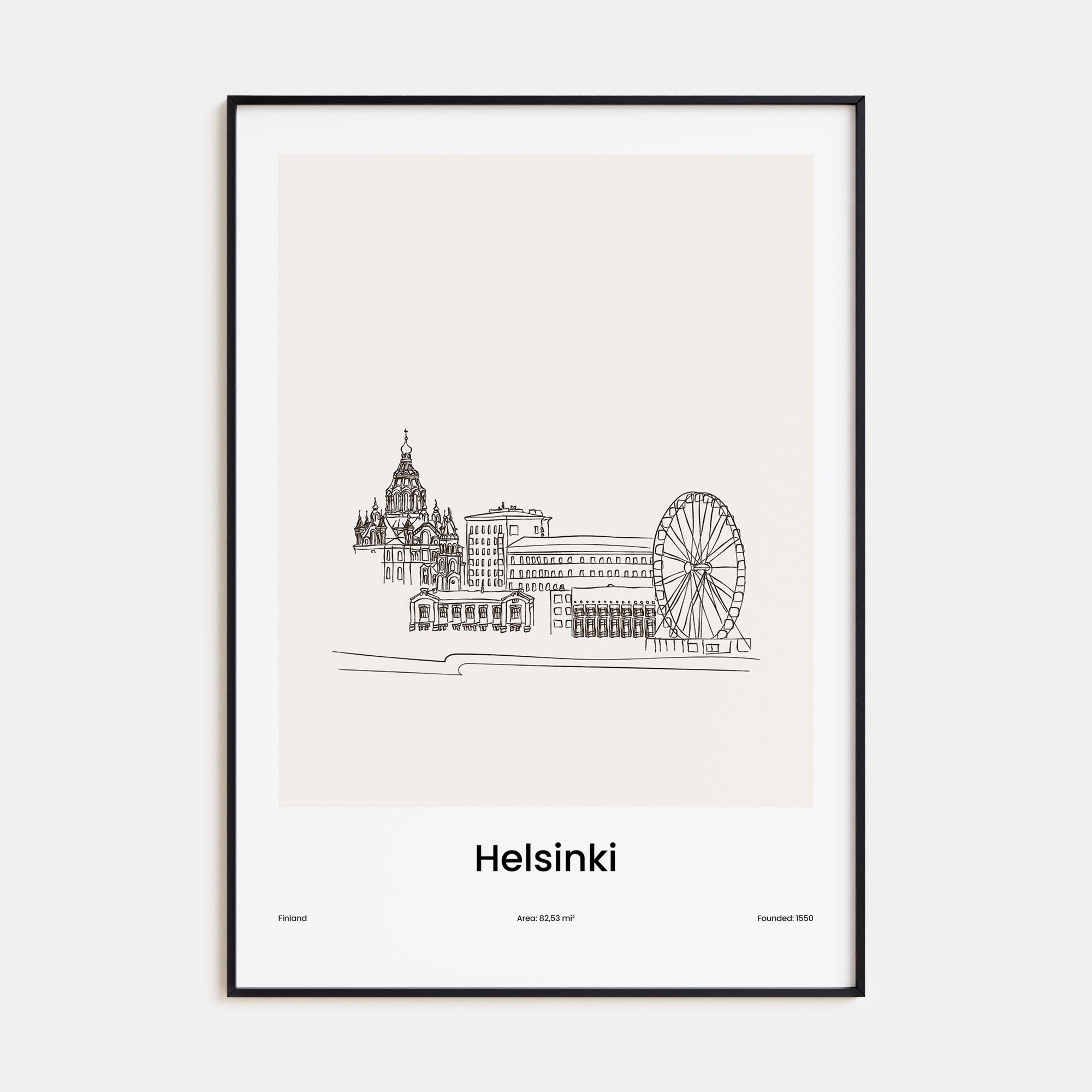 Helsinki Drawn Poster