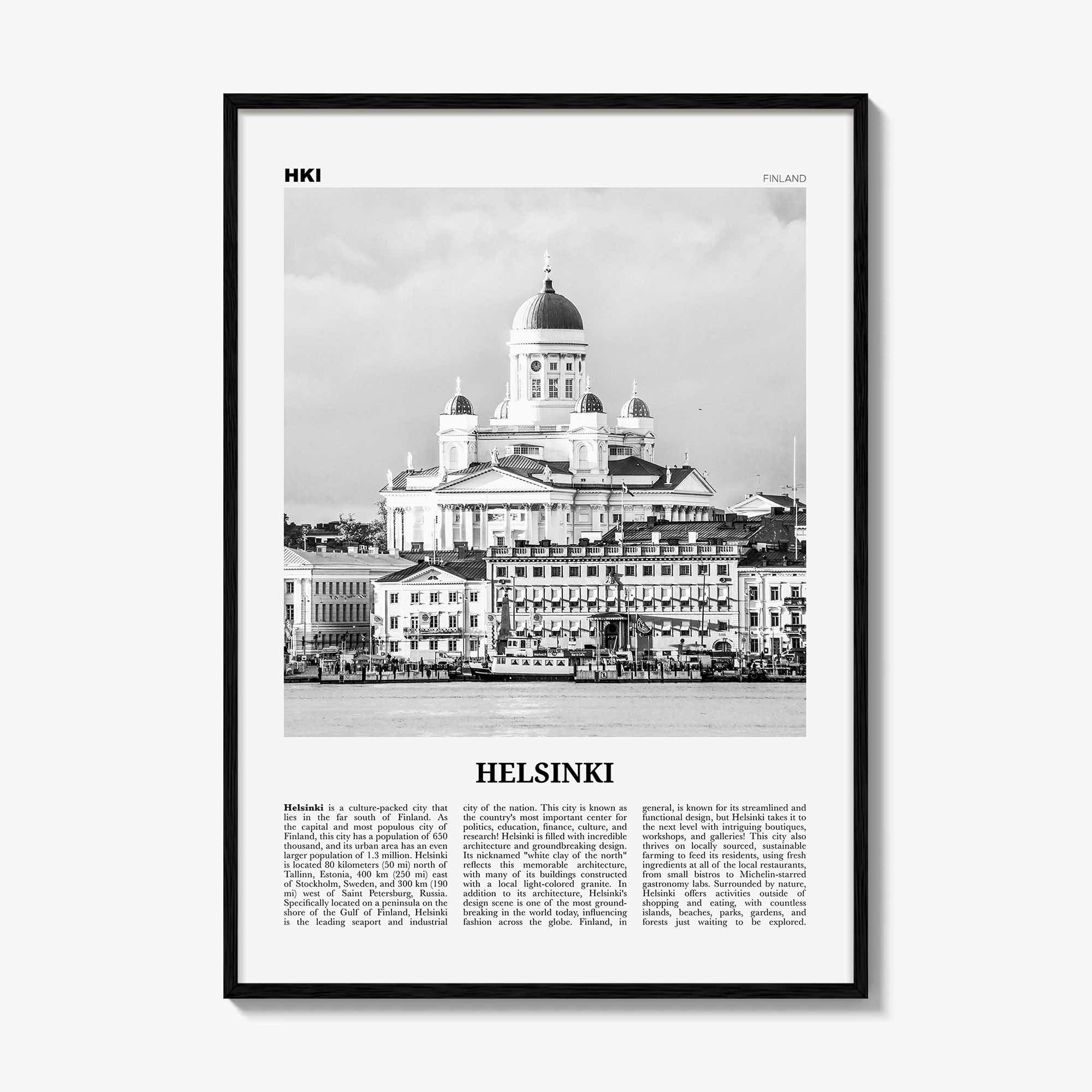 Helsinki Print Black and White, Helsinki Wall Art, Helsinki Poster, Helsinki Photo, Helsinki Wall Decor, Finland, Helsingin, Finnish, Europe