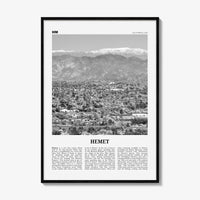 Hemet Print Black and White, Hemet Wall Art, Hemet Poster, Hemet Photo, Hemet Wall Décor, Hemet Map, California, USA