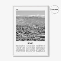 Hemet Print Black and White, Hemet Wall Art, Hemet Poster, Hemet Photo, Hemet Wall Décor, Hemet Map, California, USA