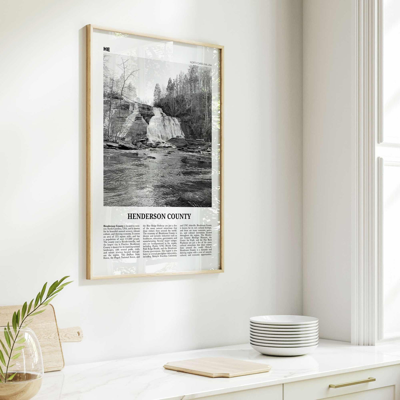 Henderson County Print Black and White, Henderson County Wall Art, Henderson Poster, Henderson Photo, Henderson Wall Décor, Henderson Map