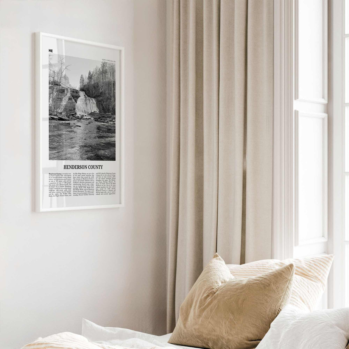 Henderson County Print Black and White, Henderson County Wall Art, Henderson Poster, Henderson Photo, Henderson Wall Décor, Henderson Map