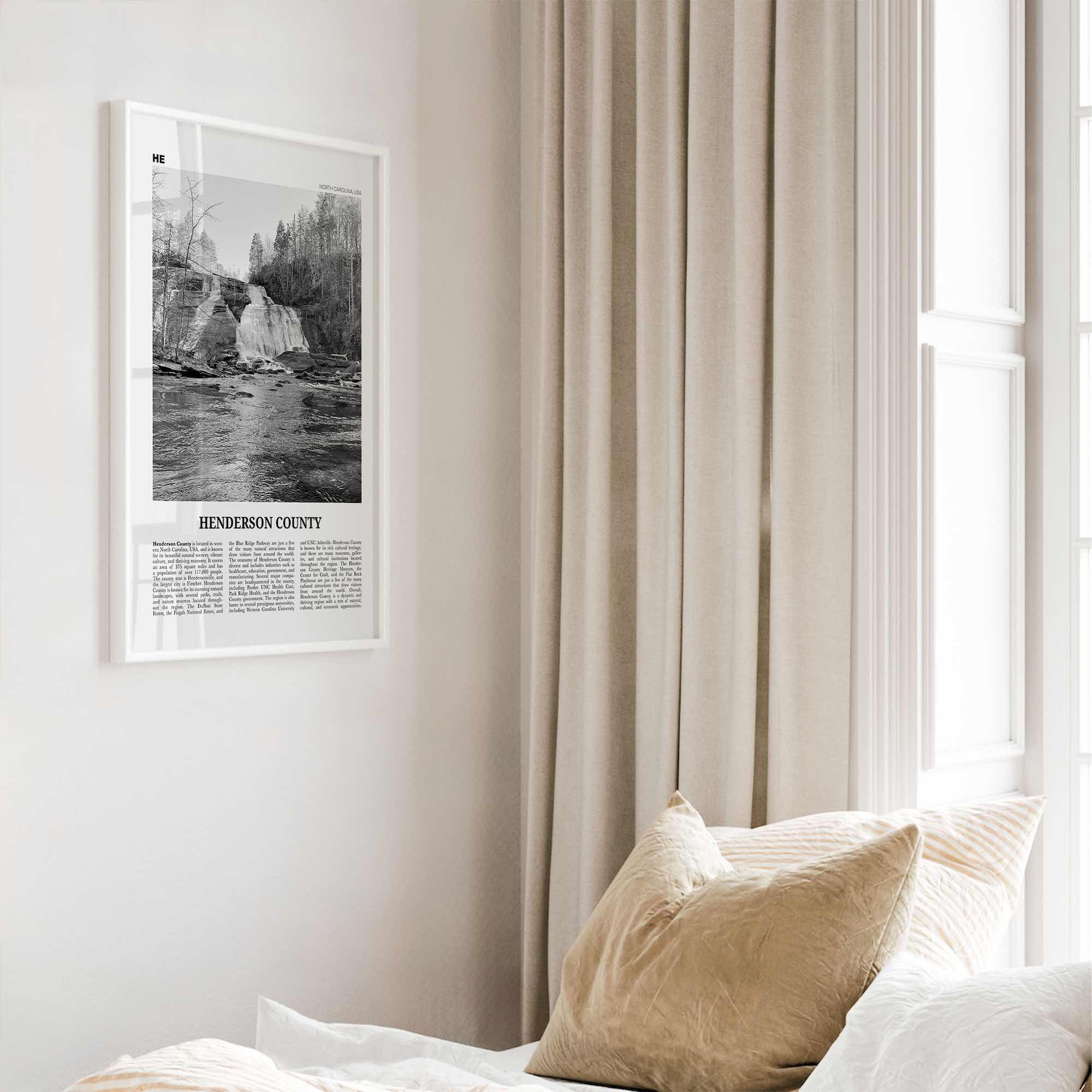 Henderson County Print Black and White, Henderson County Wall Art, Henderson Poster, Henderson Photo, Henderson Wall Décor, Henderson Map