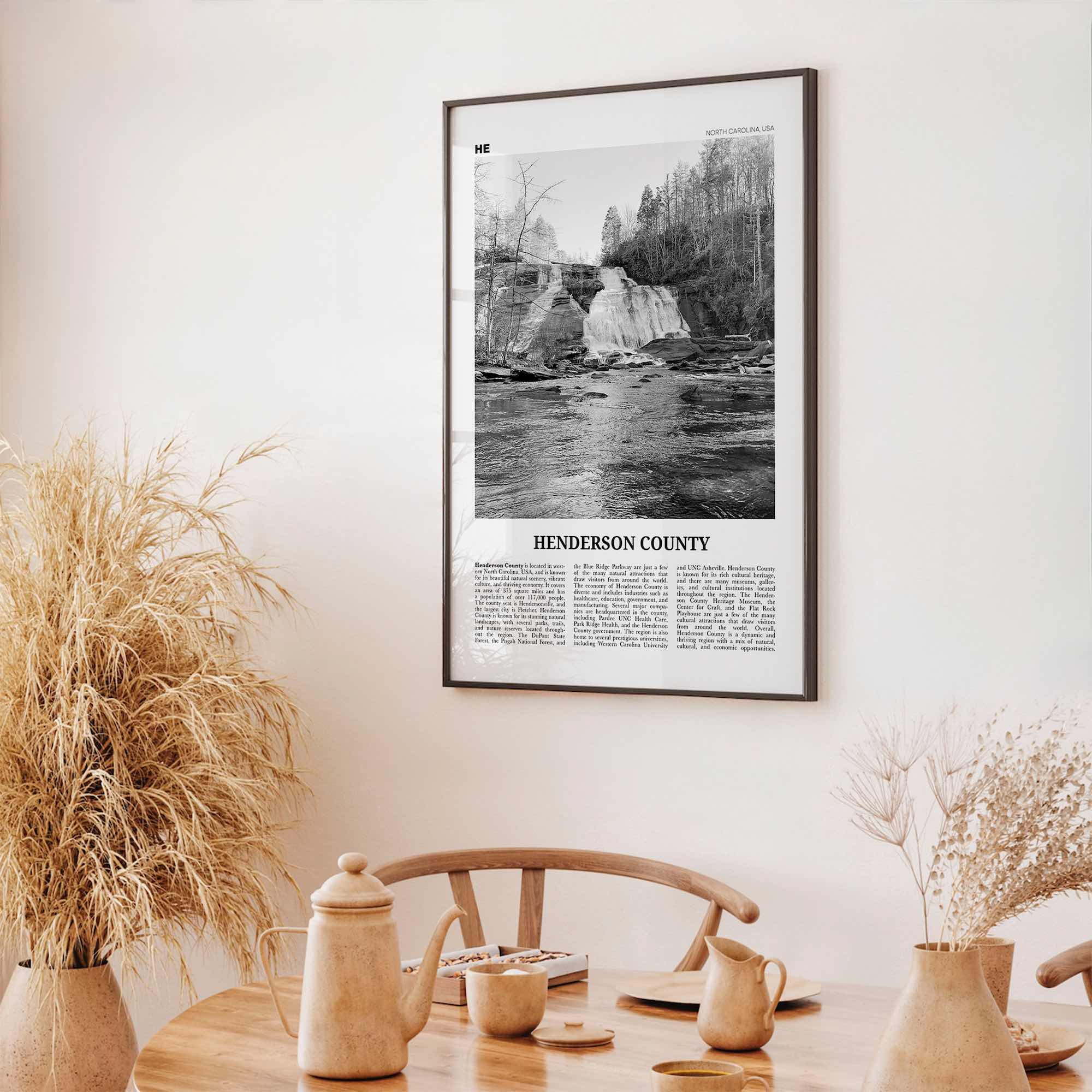Henderson County Print Black and White, Henderson County Wall Art, Henderson Poster, Henderson Photo, Henderson Wall Décor, Henderson Map