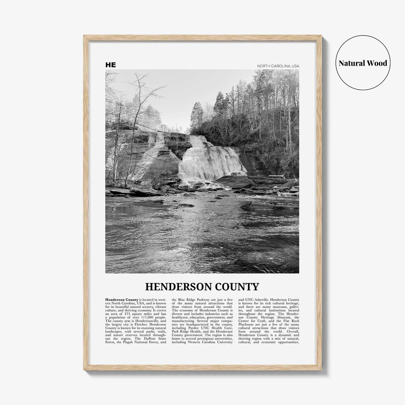 Henderson County Print Black and White, Henderson County Wall Art, Henderson Poster, Henderson Photo, Henderson Wall Décor, Henderson Map