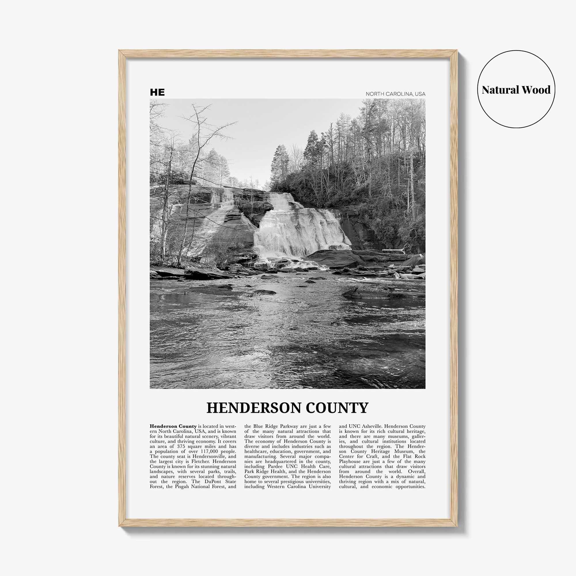 Henderson County Print Black and White, Henderson County Wall Art, Henderson Poster, Henderson Photo, Henderson Wall Décor, Henderson Map