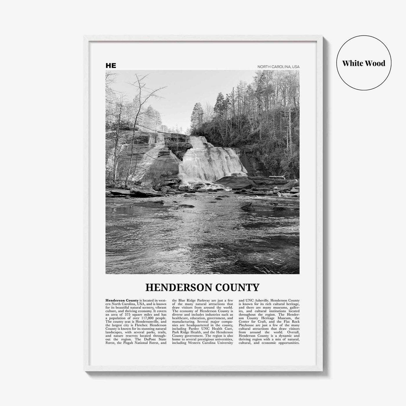 Henderson County Print Black and White, Henderson County Wall Art, Henderson Poster, Henderson Photo, Henderson Wall Décor, Henderson Map