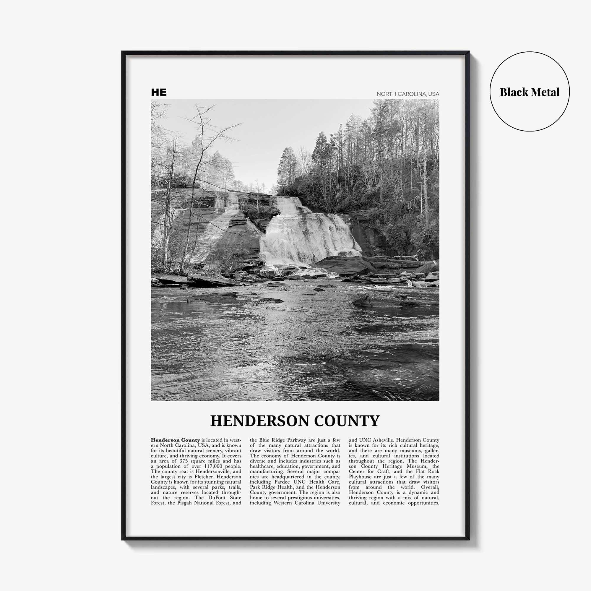 Henderson County Print Black and White, Henderson County Wall Art, Henderson Poster, Henderson Photo, Henderson Wall Décor, Henderson Map