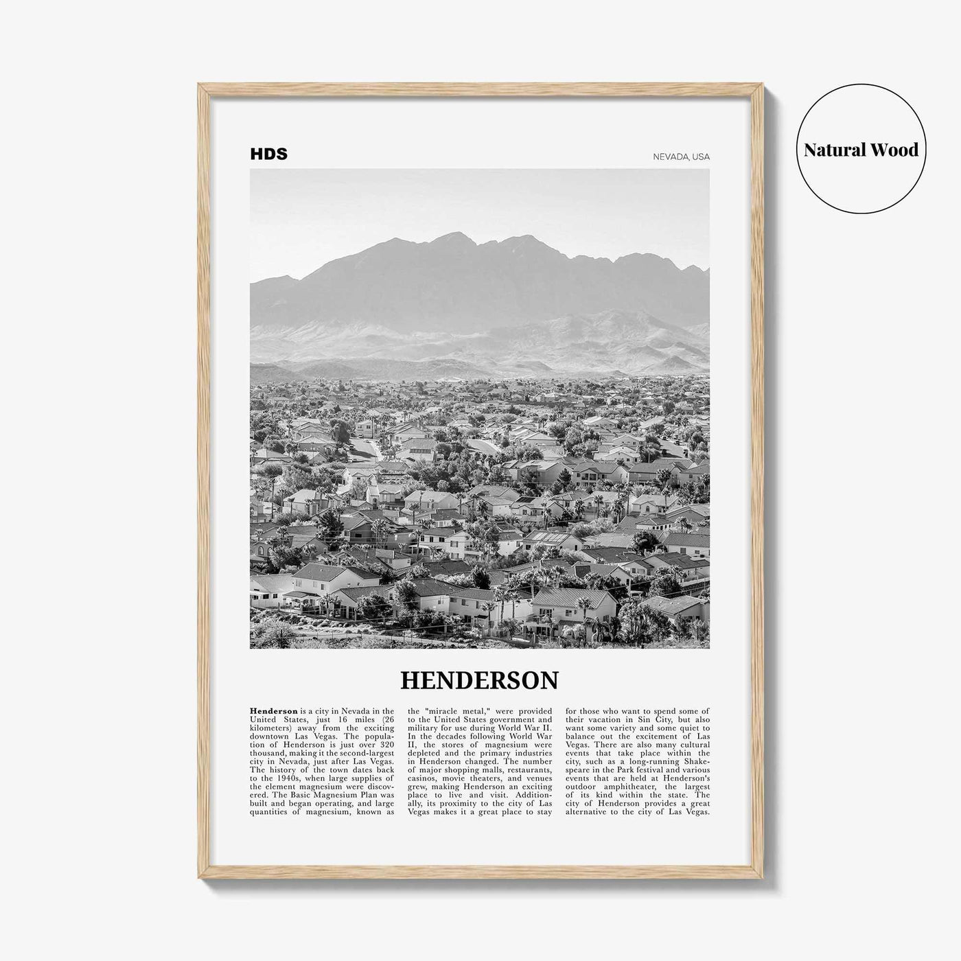 Henderson Print Black and White, Henderson Wall Art, Henderson Poster, Henderson Photo, Henderson Wall Décor, Nevada, USA, United States