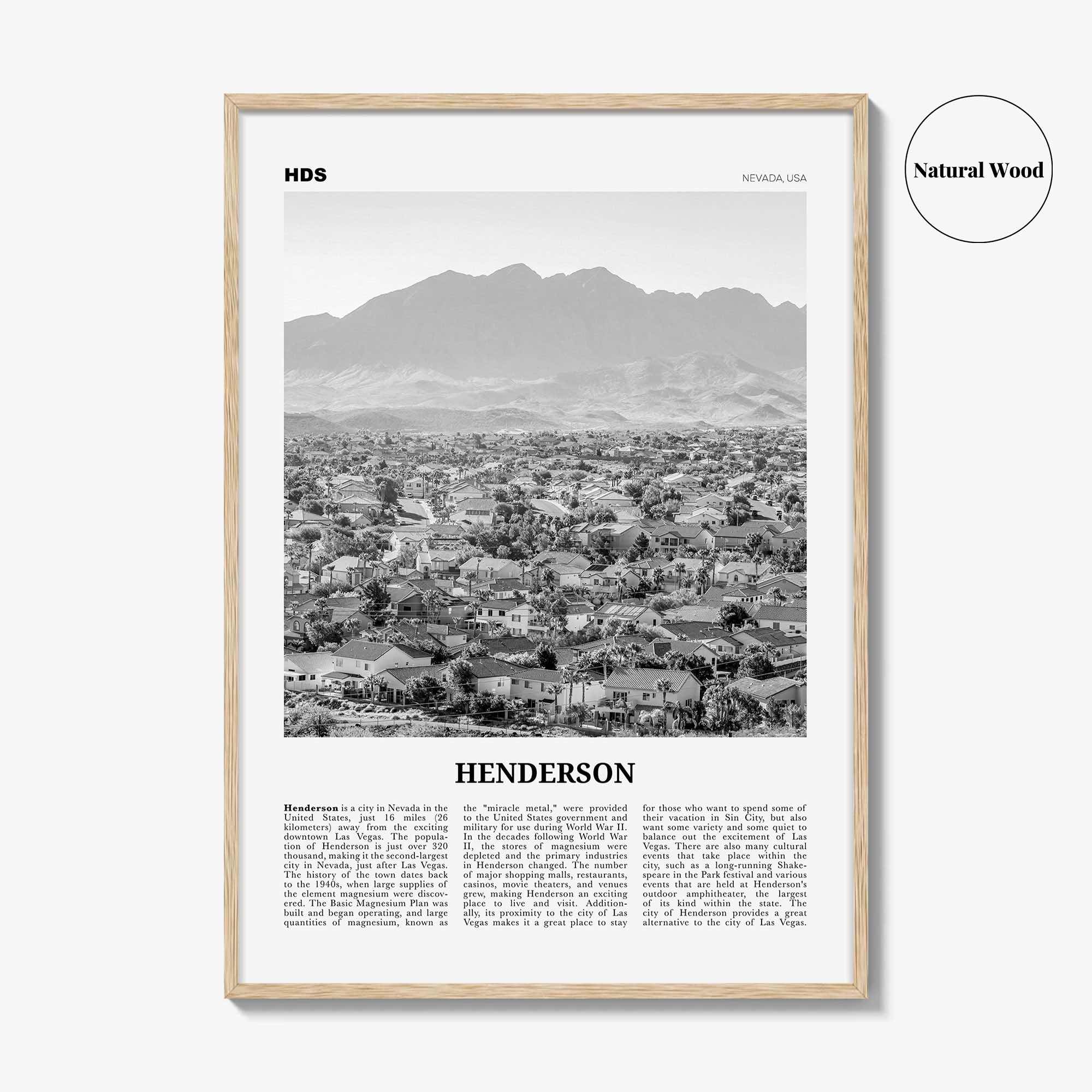 Henderson Print Black and White, Henderson Wall Art, Henderson Poster, Henderson Photo, Henderson Wall Décor, Nevada, USA, United States