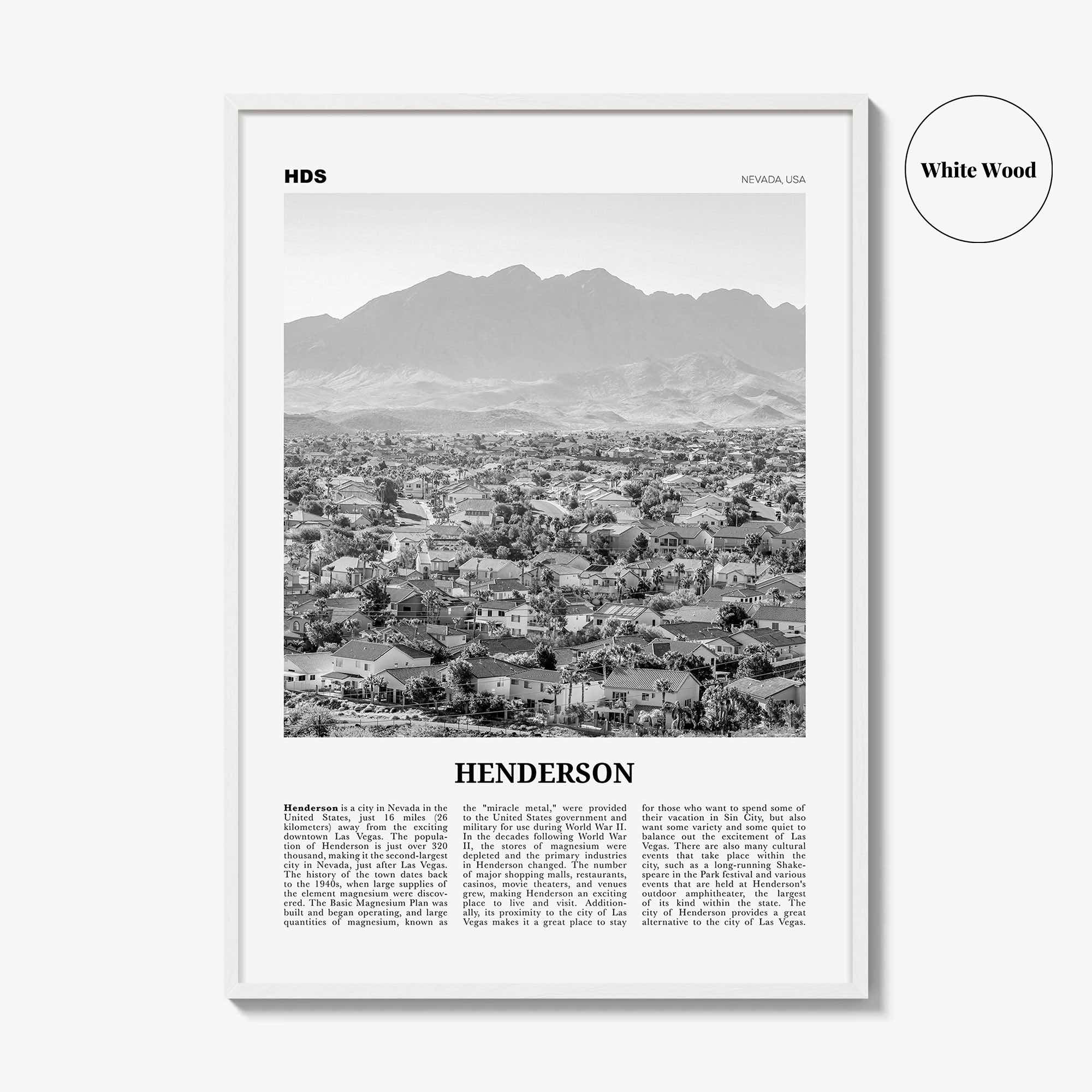Henderson Print Black and White, Henderson Wall Art, Henderson Poster, Henderson Photo, Henderson Wall Décor, Nevada, USA, United States