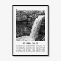Hennepin County Print Black and White, Hennepin County Wall Art, Hennepin County Poster, Hennepin Photo, Hennepin Wall Décor, Hennepin Map