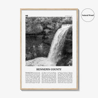 Hennepin County Print Black and White, Hennepin County Wall Art, Hennepin County Poster, Hennepin Photo, Hennepin Wall Décor, Hennepin Map