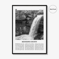 Hennepin County Print Black and White, Hennepin County Wall Art, Hennepin County Poster, Hennepin Photo, Hennepin Wall Décor, Hennepin Map