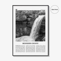 Hennepin County Print Black and White, Hennepin County Wall Art, Hennepin County Poster, Hennepin Photo, Hennepin Wall Décor, Hennepin Map