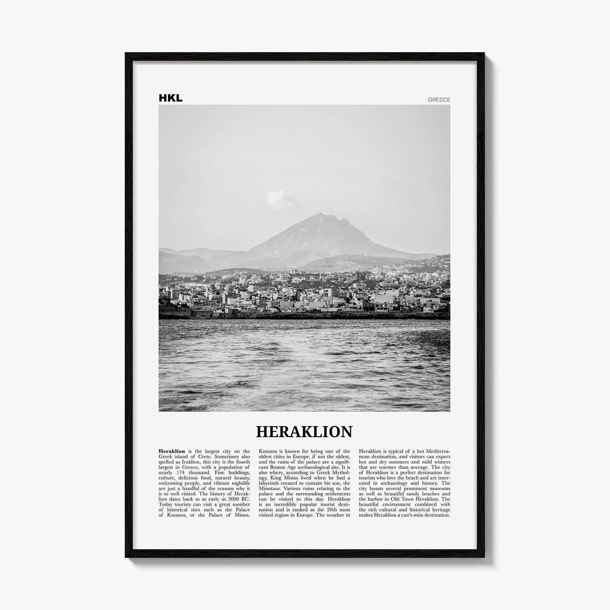 Heraklion Print Black and White, Heraklion Wall Art, Heraklion Poster, Heraklion Photo, Heraklion Wall, Greece, Iraklion, Ηράκλειο, Irákleio