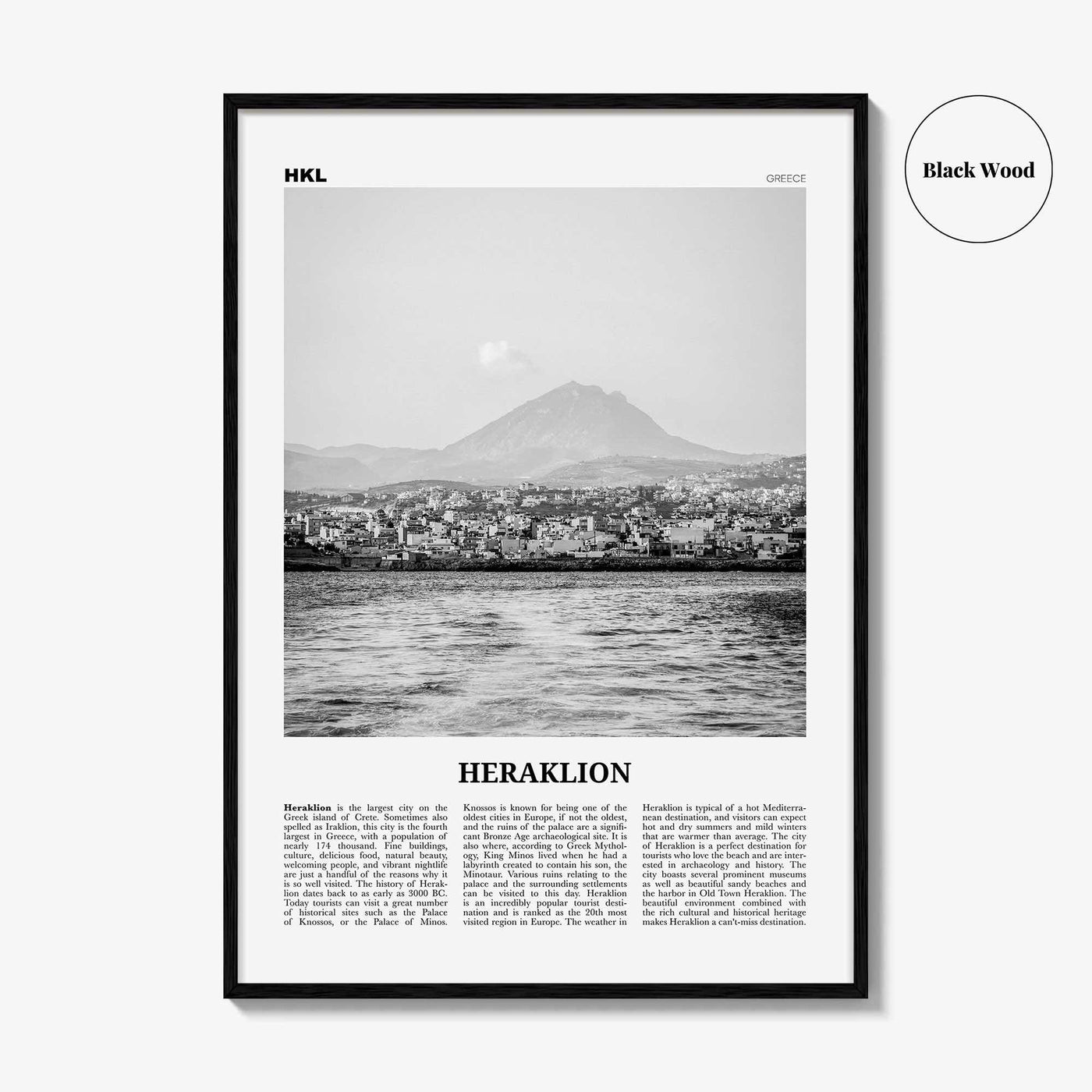 Heraklion Print Black and White, Heraklion Wall Art, Heraklion Poster, Heraklion Photo, Heraklion Wall, Greece, Iraklion, Ηράκλειο, Irákleio